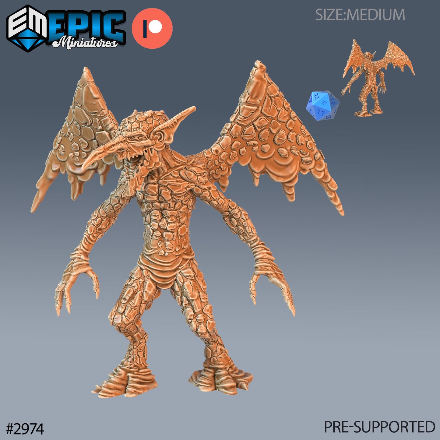 Magma Mephit - Epic Miniatures | Pathfinder | 28mm | 32mm | Prehistoric | Elemental | Demon | Devil