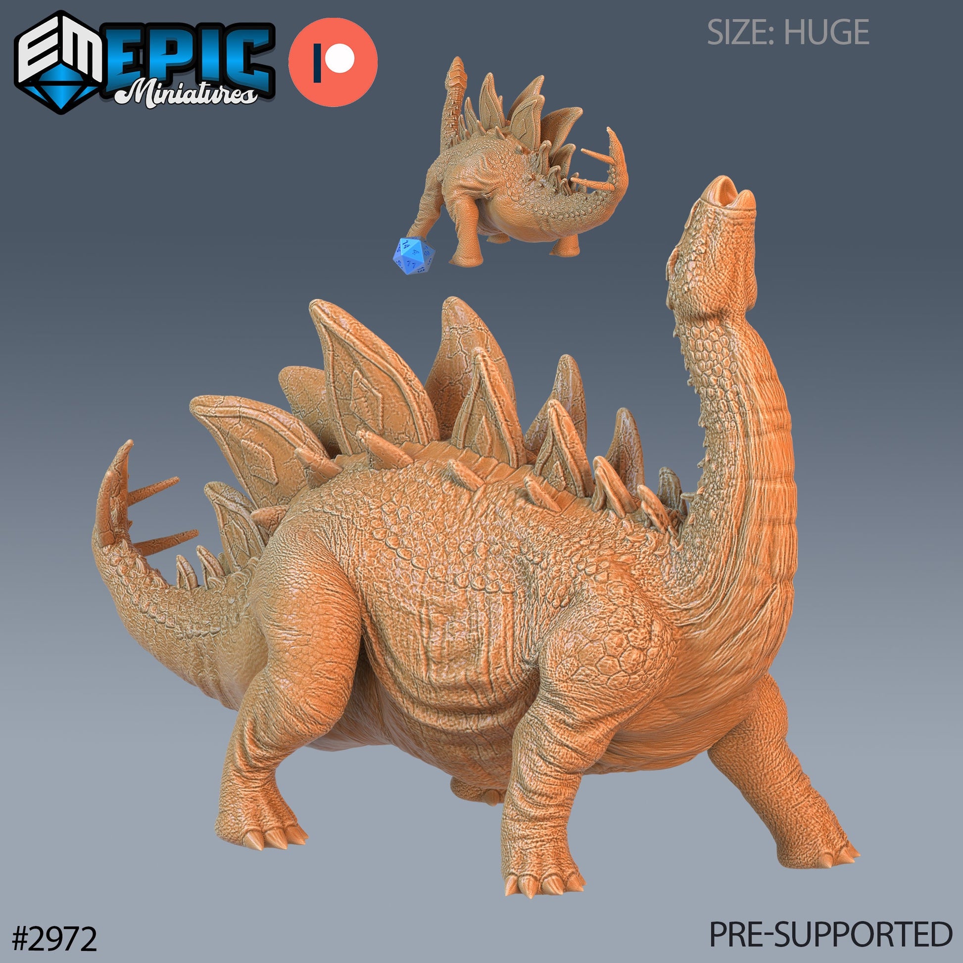 Stegosaurus - Epic Miniatures | Pathfinder | 28mm | 32mm | Dinosaur | Prehistoric
