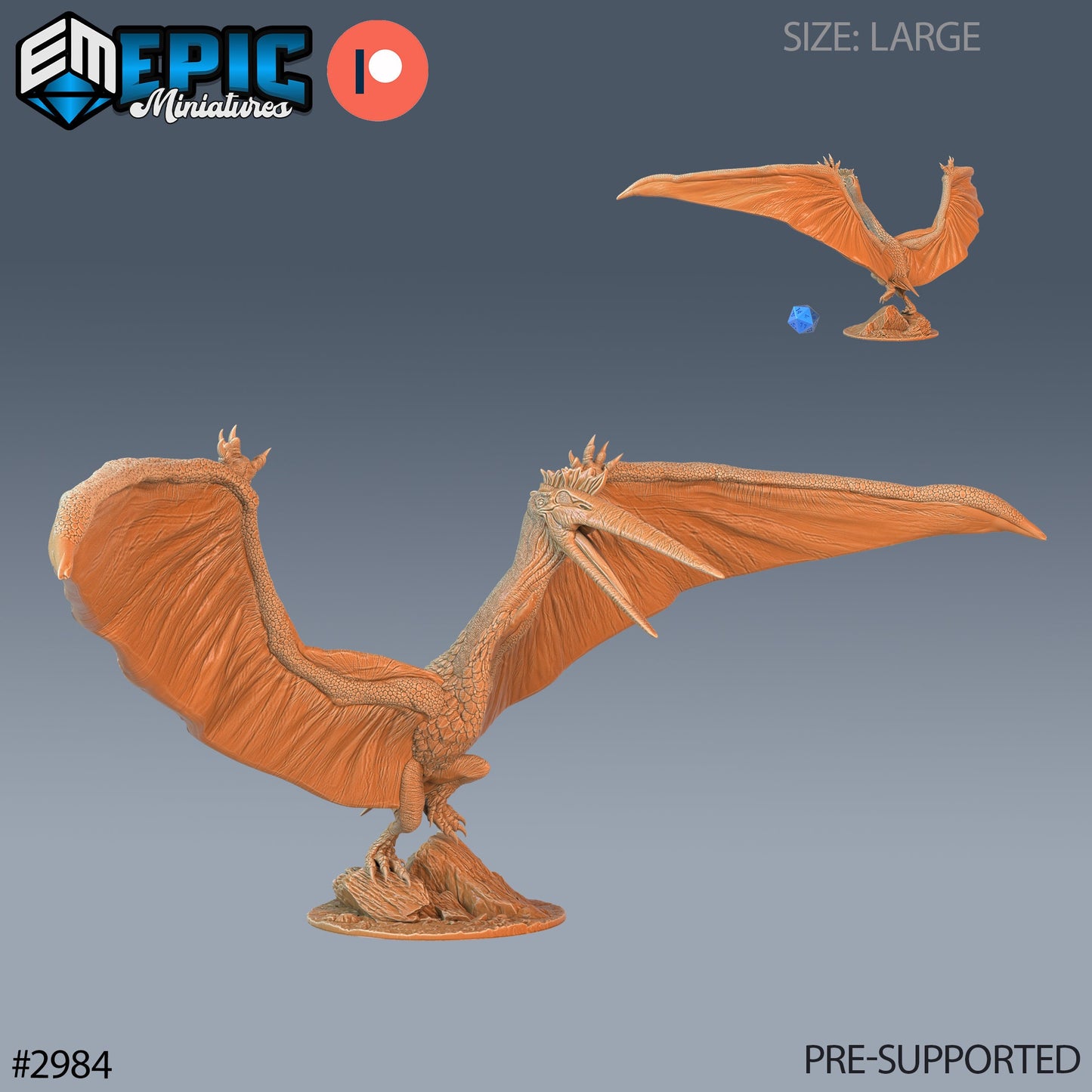 Quetzalcoatlu - Epic Miniatures | Pathfinder | 28mm | 32mm | Dinosaur | Prehistoric | pterodactyl