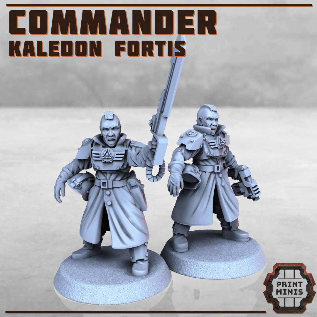 Kaledon Commander - Print Minis | Sci Fi | Light Infantry | Imperial | 28mm Heroic | Guard | Captain | General
