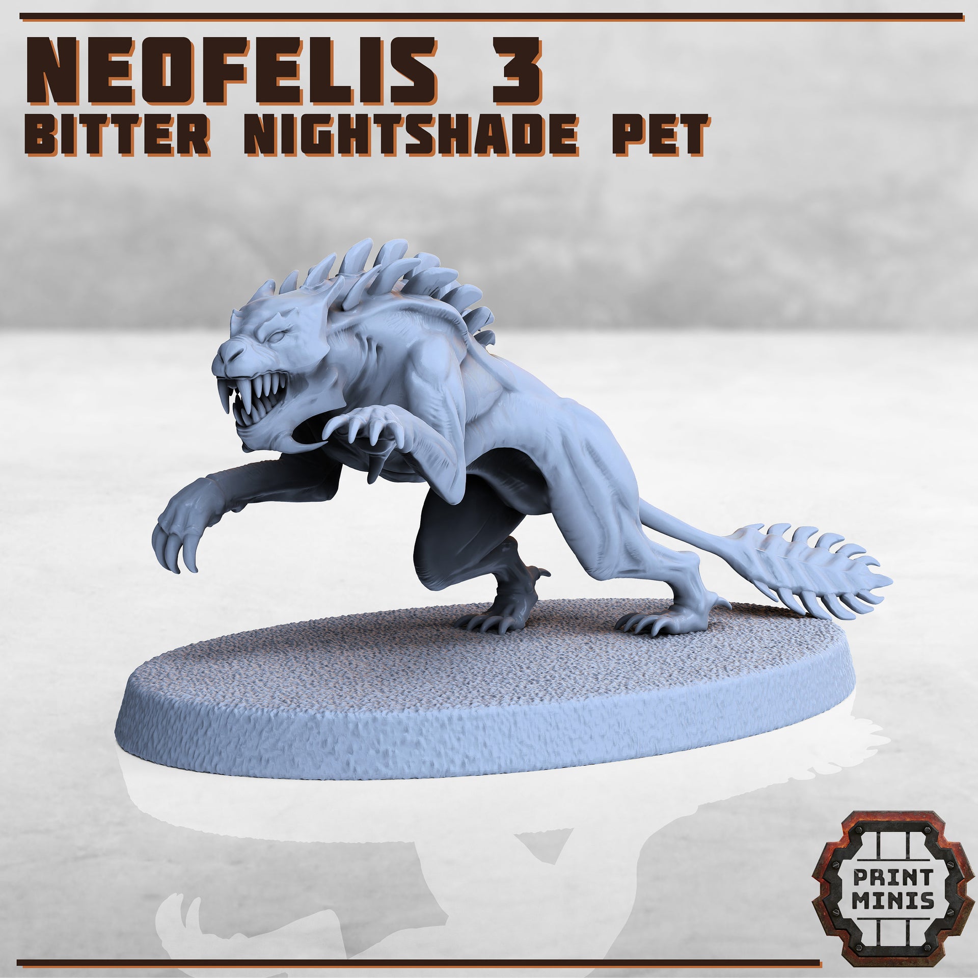 Neofelis, Bitter Nightsade Pet - Print Minis | Sci Fi | Light Infantry | 28mm Heroic | Jaguar | Tiger | Demon