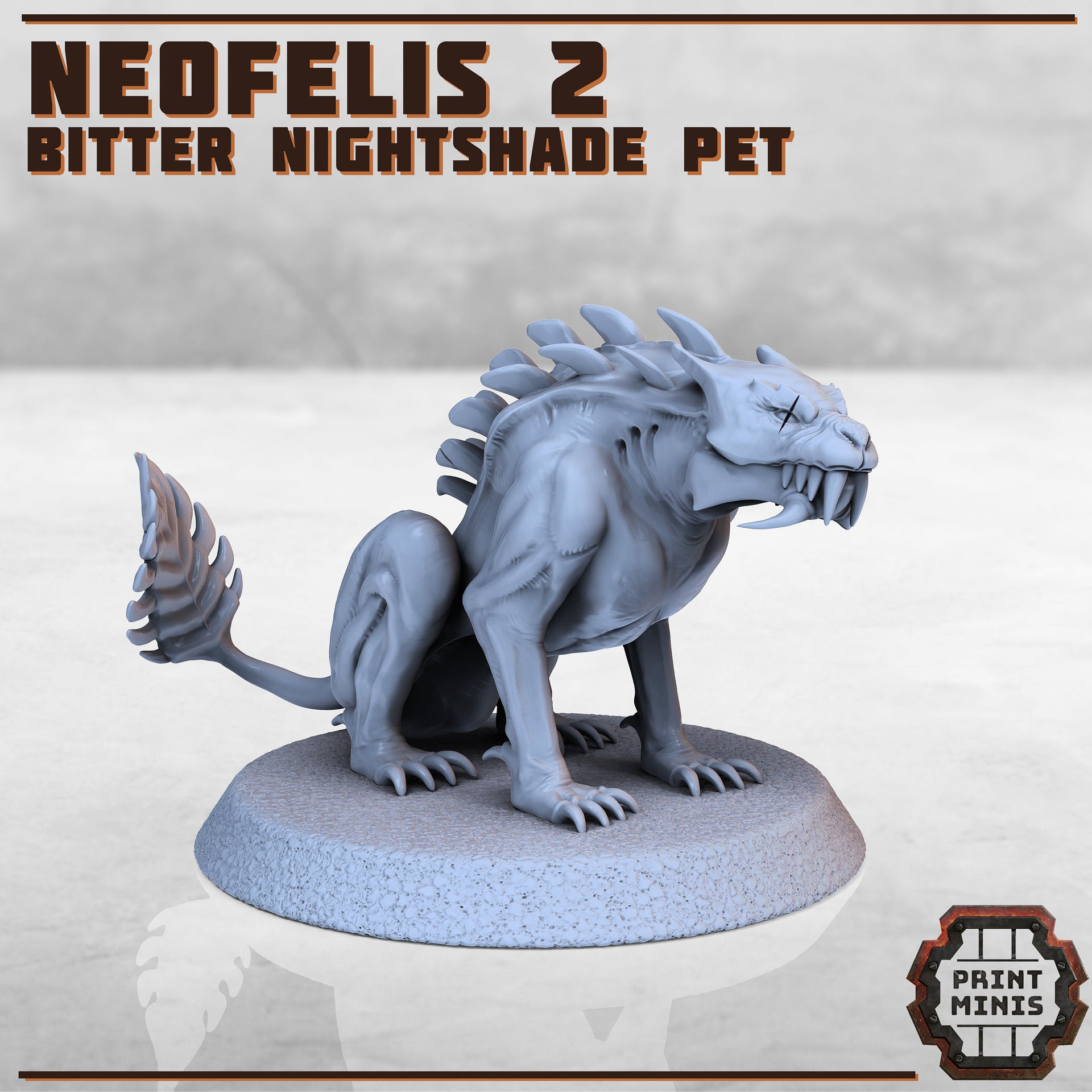 Neofelis, Bitter Nightsade Pet - Print Minis | Sci Fi | Light Infantry | 28mm Heroic | Jaguar | Tiger | Demon