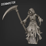 Grim Reaper  - Goonmaster | Miniature | Spooky Town | Wargaming | Roleplaying Games | 32mm | Death | Skeleton | Scythe