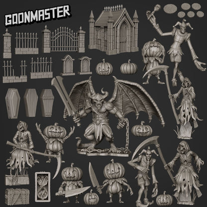 Lumpkin, Little Pumpkin Folk  - Goonmaster | Miniature | Spooky Town | Wargaming | Roleplaying Games | 32mm | Jack-o-lantern