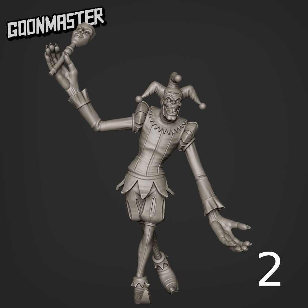Chester The Jester  - Goonmaster | Miniature | Spooky Town | Wargaming | Roleplaying Games | 32mm | Zombie | Ghoul | Giant