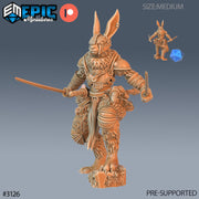 Rabbit Folk Blade Master - Epic Miniatures | 28mm | 32mm | Easter Surprise | Fighter | Assassin | Bunny | Samurai | Bandit