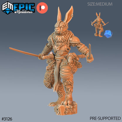 Rabbit Folk Blade Master - Epic Miniatures | 28mm | 32mm | Easter Surprise | Fighter | Assassin | Bunny | Samurai | Bandit
