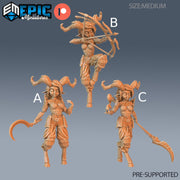 Satyr Girl - Epic Miniatures | 28mm | 32mm | Easter Surprise | Deer | Archer | Druid | Staff | Familiar