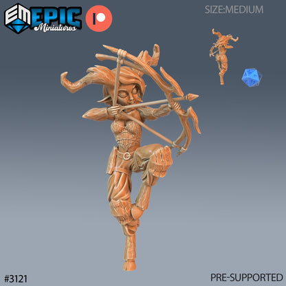 Satyr Girl - Epic Miniatures | 28mm | 32mm | Easter Surprise | Deer | Archer | Druid | Staff | Familiar