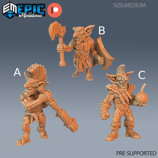 Wicked Goblin Tribe - Epic Miniatures | 28mm | 32mm | Shaman | Warrior | Fighter | Mercenary | Bomber | Spear