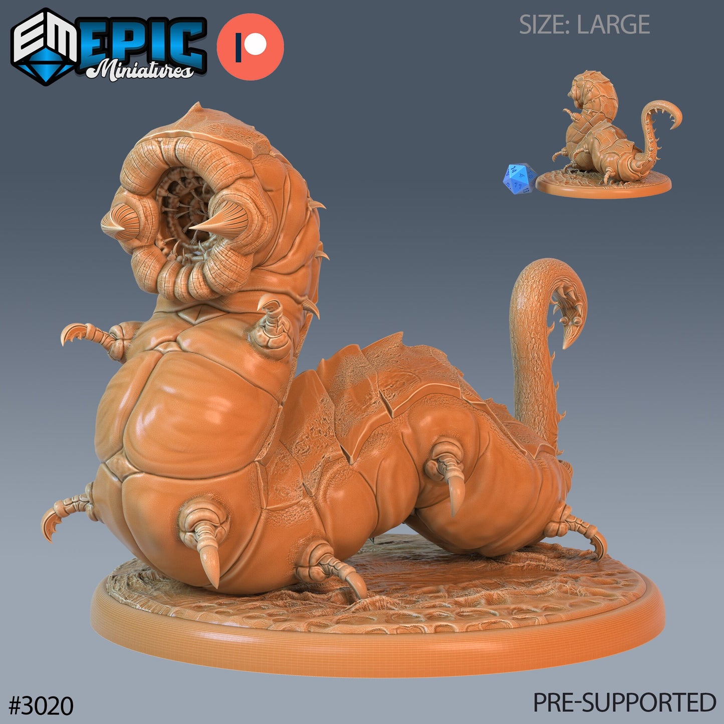 Carrion Worm - Epic Miniatures | Eternal Fungi | 28mm | 32mm | Merchant | Crawler