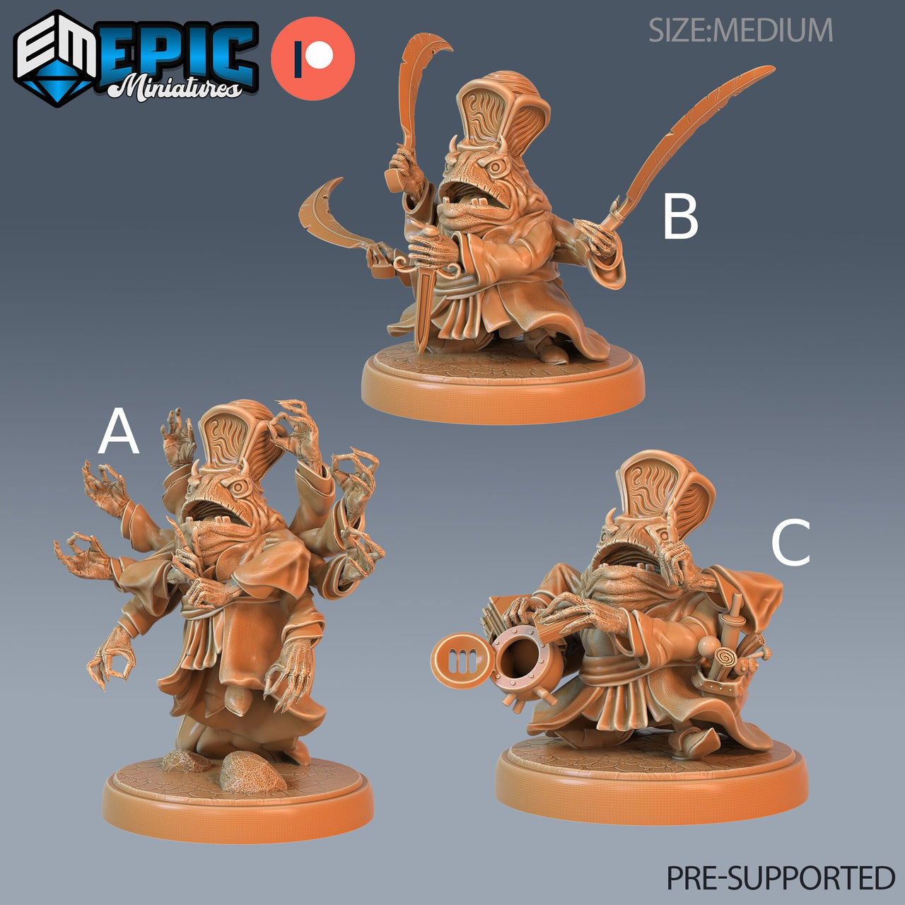 Frog Warlock - Epic Miniatures | Eternal Fungus | 28mm | 32mm | Frogfolk | Shaman | Sorcerer