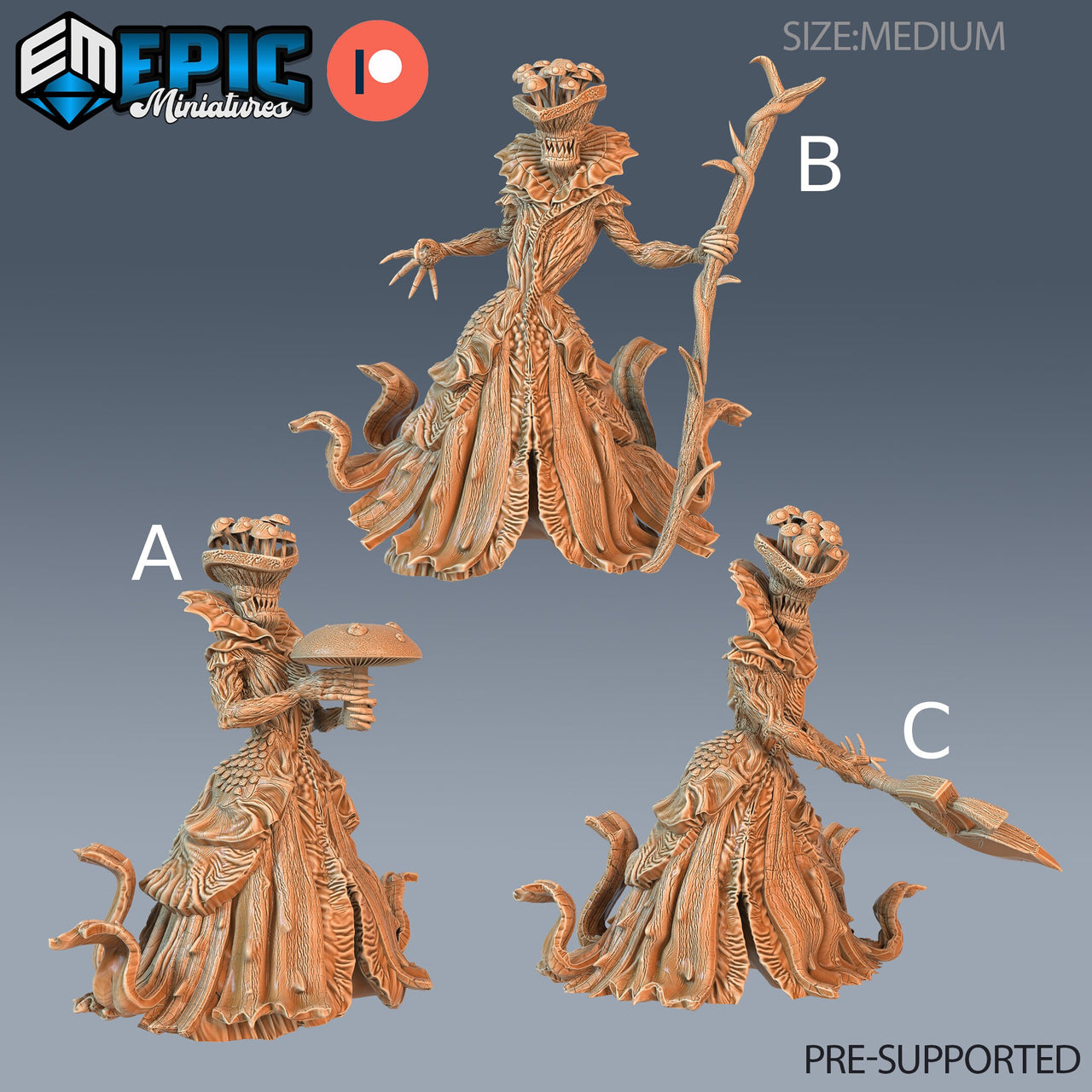 Fungus Queen- Epic Miniatures | Pathfinder | 28mm | 32mm | Mushroom Folk | Devil | Demon | Royal