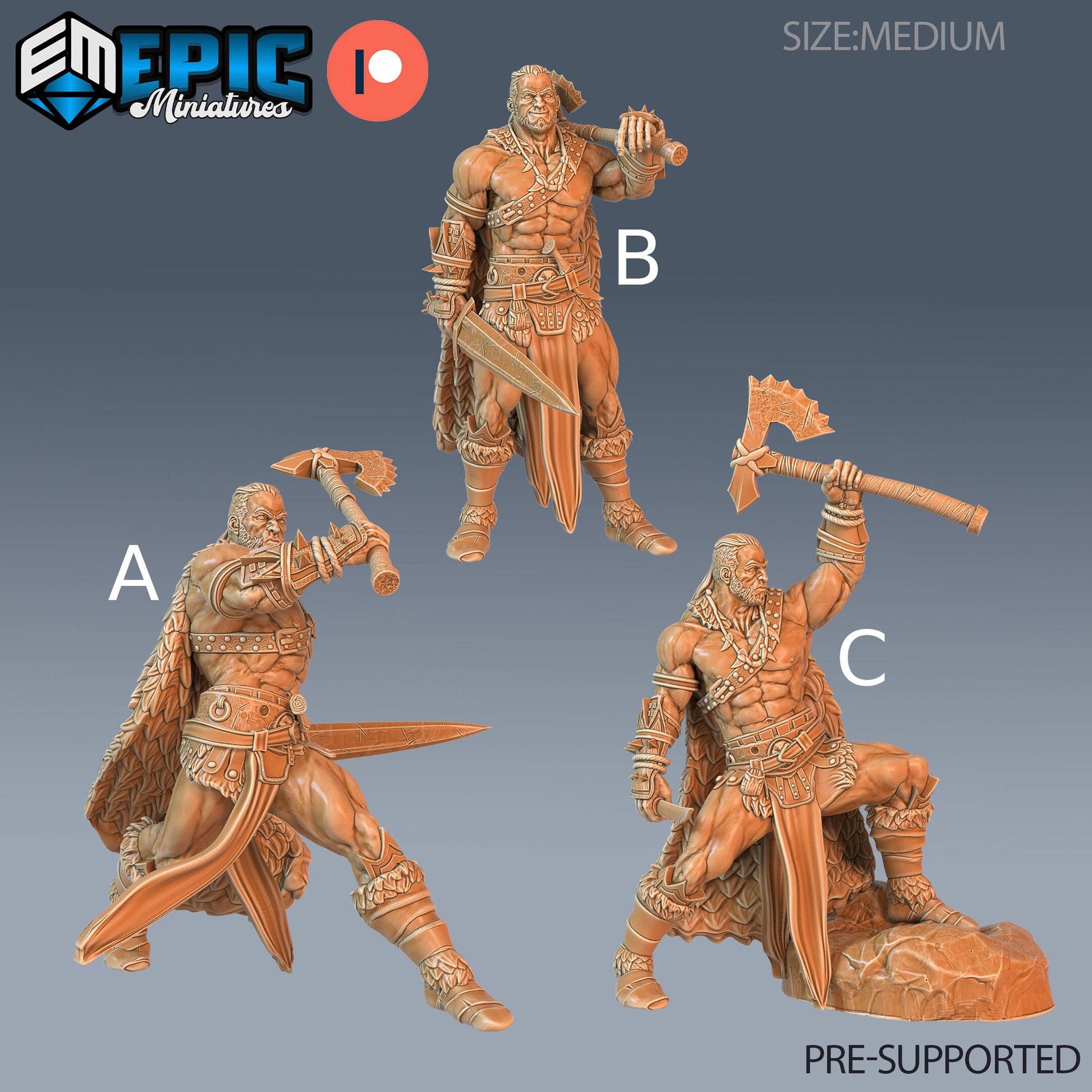 Barbarian Player Character- Epic Miniatures | Pathfinder | 28mm | 32mm | Fighter | Viking