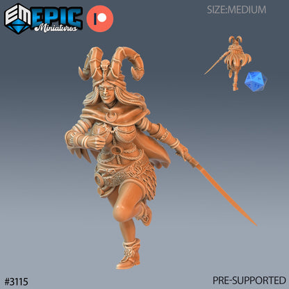 Druid Female Player Character- Epic Miniatures | 28mm | 32mm | Warlock | Tiefling | Sorcerer