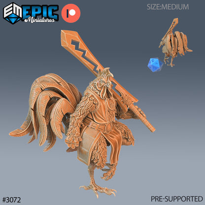 Rooster Warrior - Epic Miniatures | 28mm | 32mm | Fighter | Birdfolk | Chicken | Sword