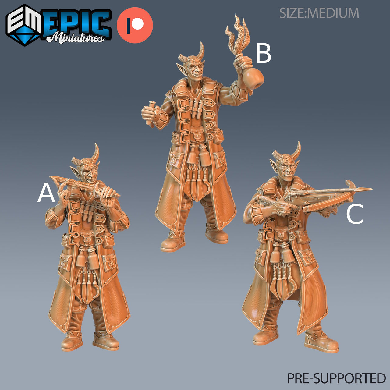 Tiefling Rogue Player Character- Epic Miniatures | 28mm | 32mm | Rogue | Bandit | Alchemist | Crossbow