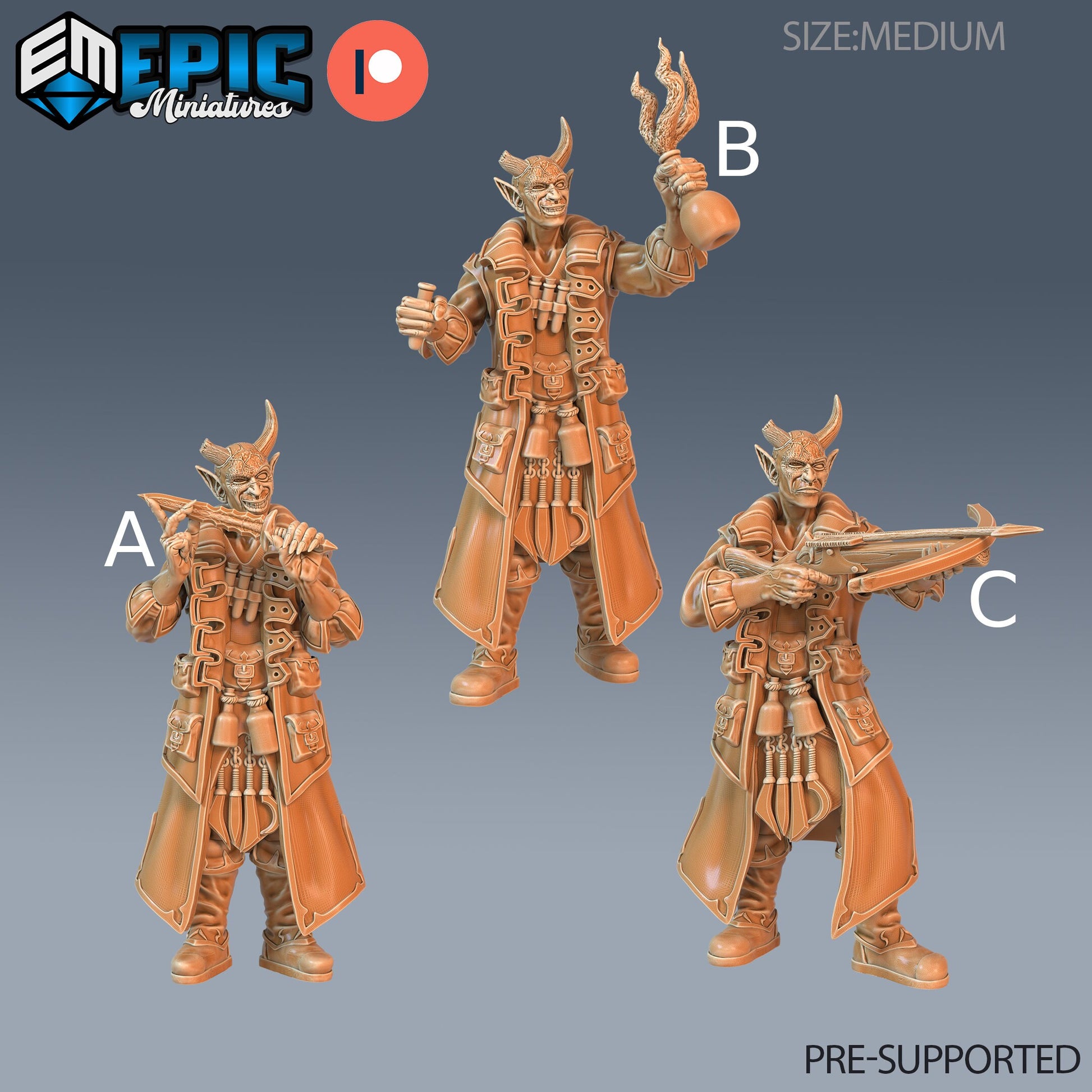 Tiefling Rogue Player Character- Epic Miniatures | 28mm | 32mm | Rogue | Bandit | Alchemist | Crossbow
