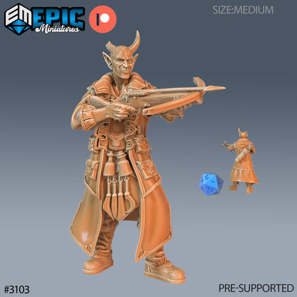 Tiefling Rogue Player Character- Epic Miniatures | 28mm | 32mm | Rogue | Bandit | Alchemist | Crossbow