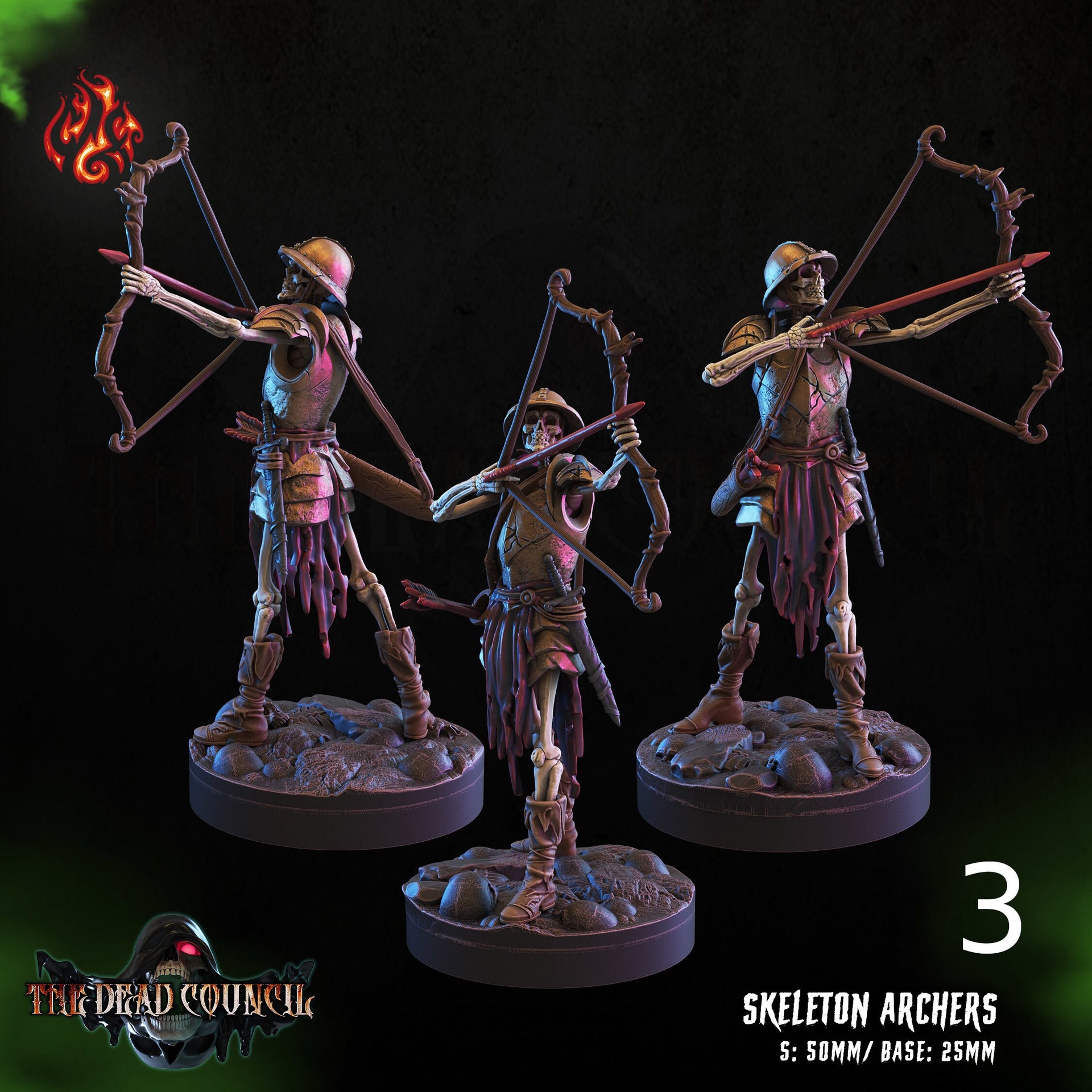 Skeleton Archers - Crippled God Foundry - The Dread Council | 32mm | Vampire | Soldier | Army | Guard