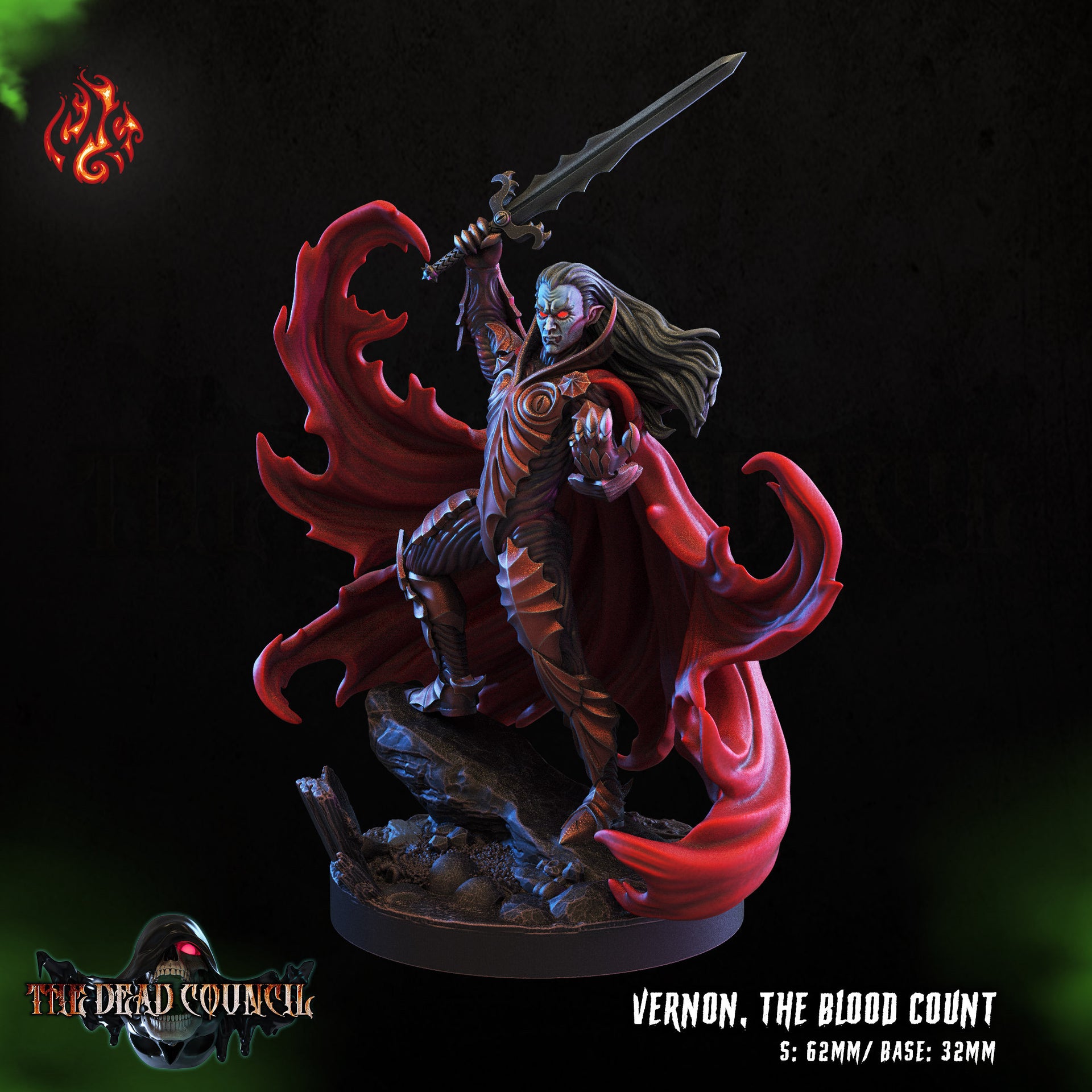 Vernon, the Blood Count - Crippled God Foundry - The Dread Council | 32mm | General | Vampire | Champion | Lord