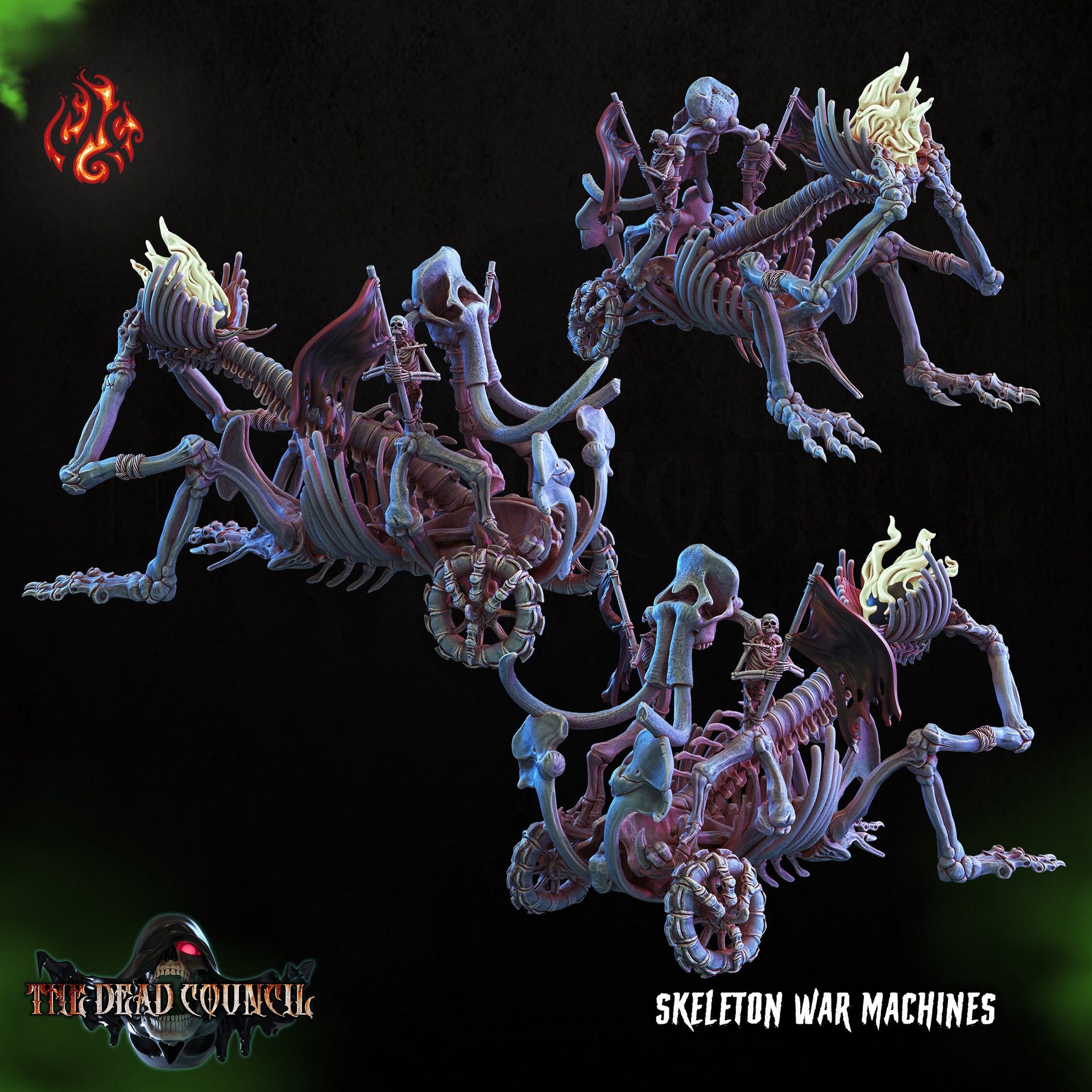Skeleton War Machines - Crippled God Foundry - The Dread Council | 32mm | Catapult | Balista | Artillery | Bone