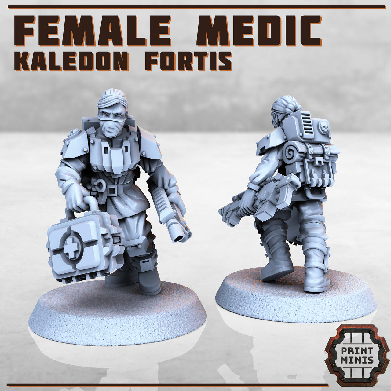 Kaledon Female Medic - Print Minis | Sci Fi | Light Infantry | Imperial | 28mm Heroic | Guard | First Aid