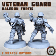 Kaledon Veteran Guard - Print Minis | Sci Fi | Light Infantry | Imperial | 28mm Heroic | Guard | Captain | Power Fist