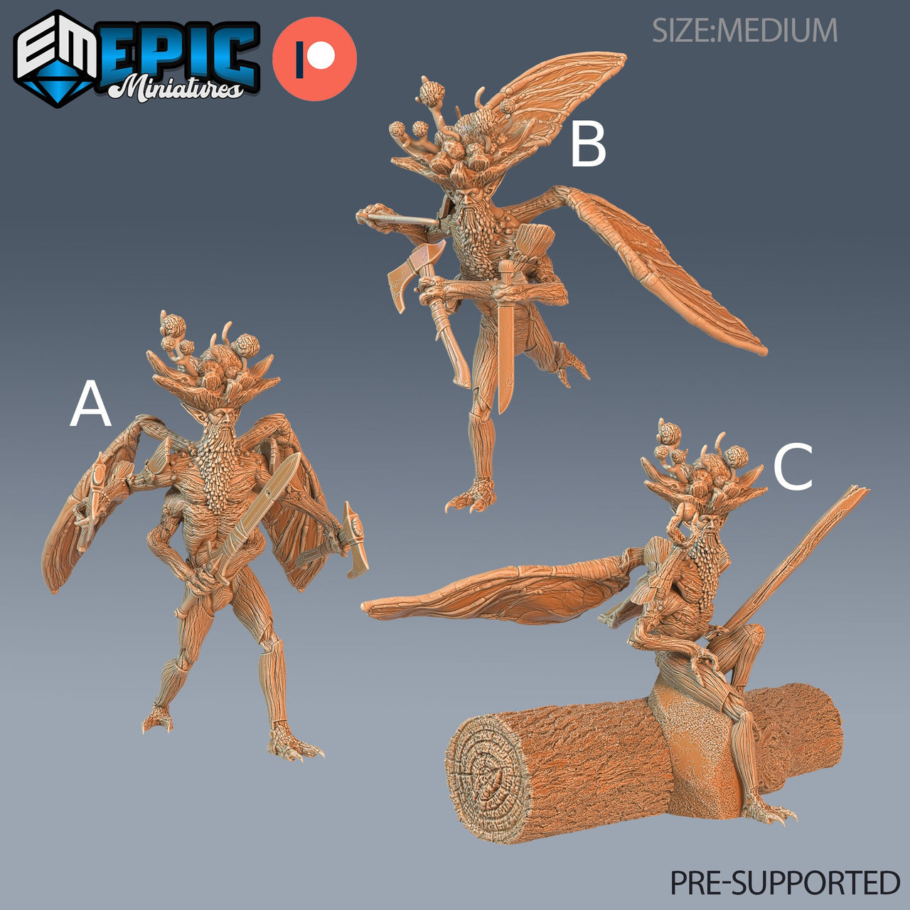 Ancient Spore Druid - Epic Miniatures | Pathfinder | 28mm | 32mm | Mushroom Folk | Fungus | Shaman | Insect
