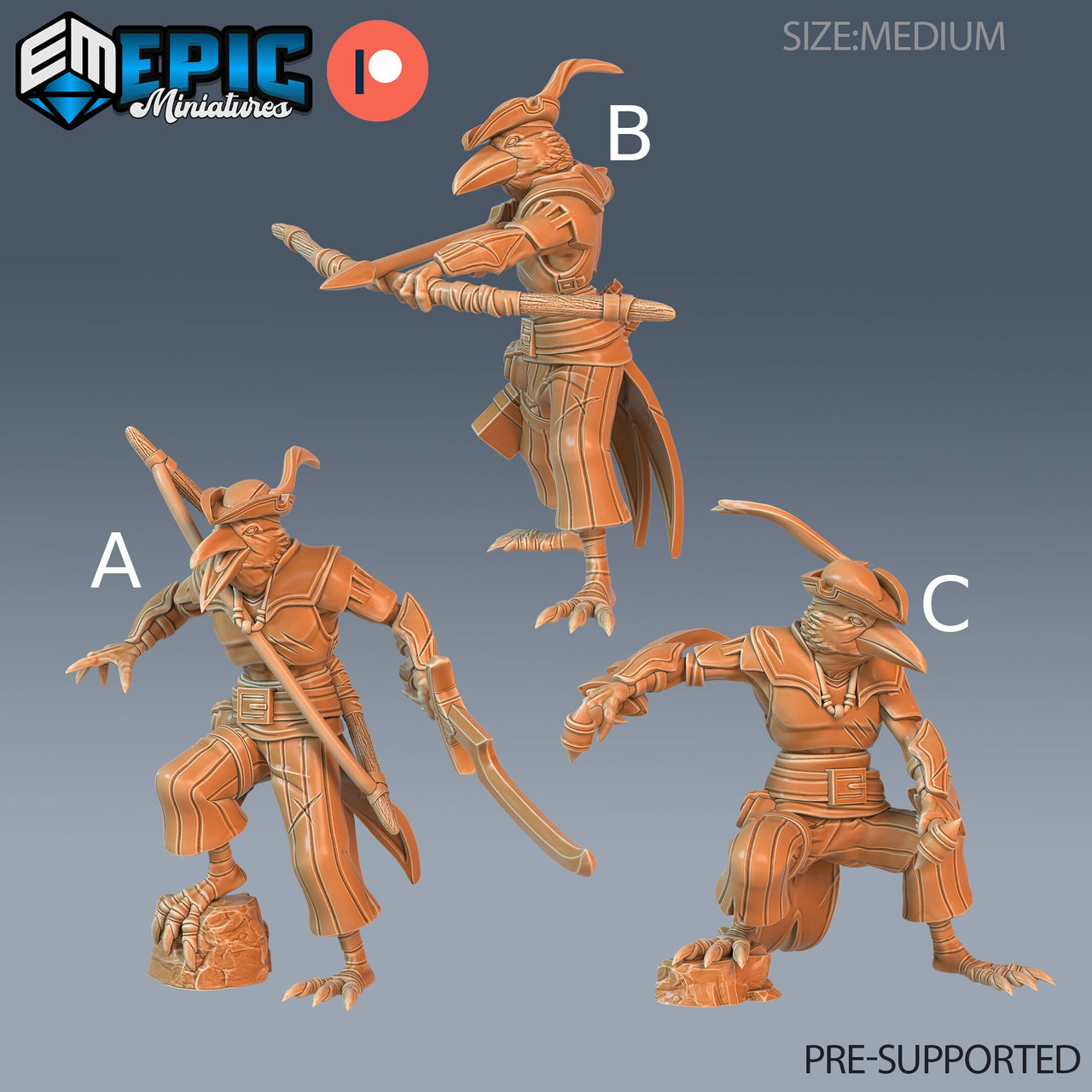 Crow Hood Ranger - Epic Miniatures | 28mm | 32mm | Birdfolk | Rogue | Bandit | Archer
