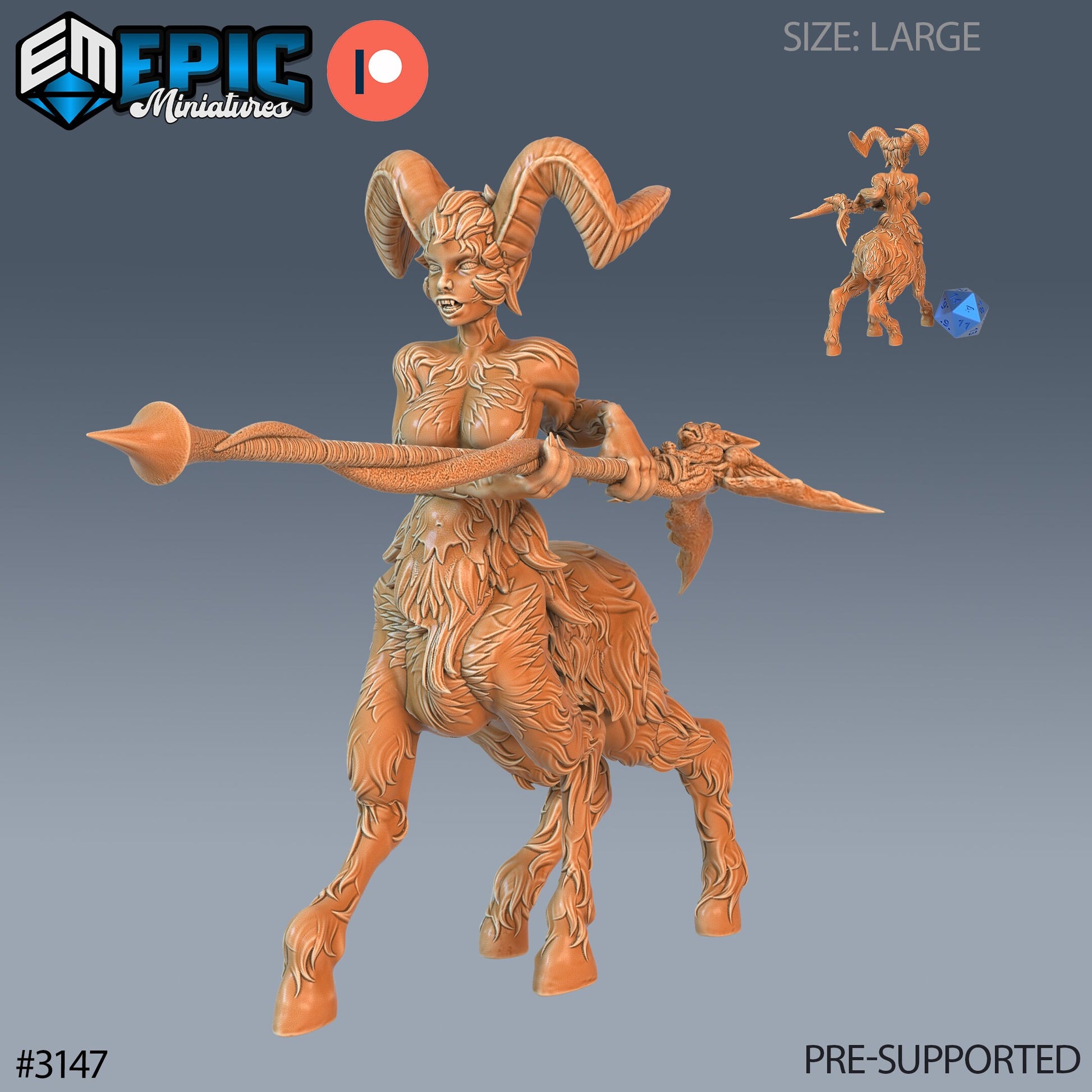 Faun Warlock - Epic Miniatures | 28mm | 32mm | Wizard | Sorcerer | Centaur | Deer