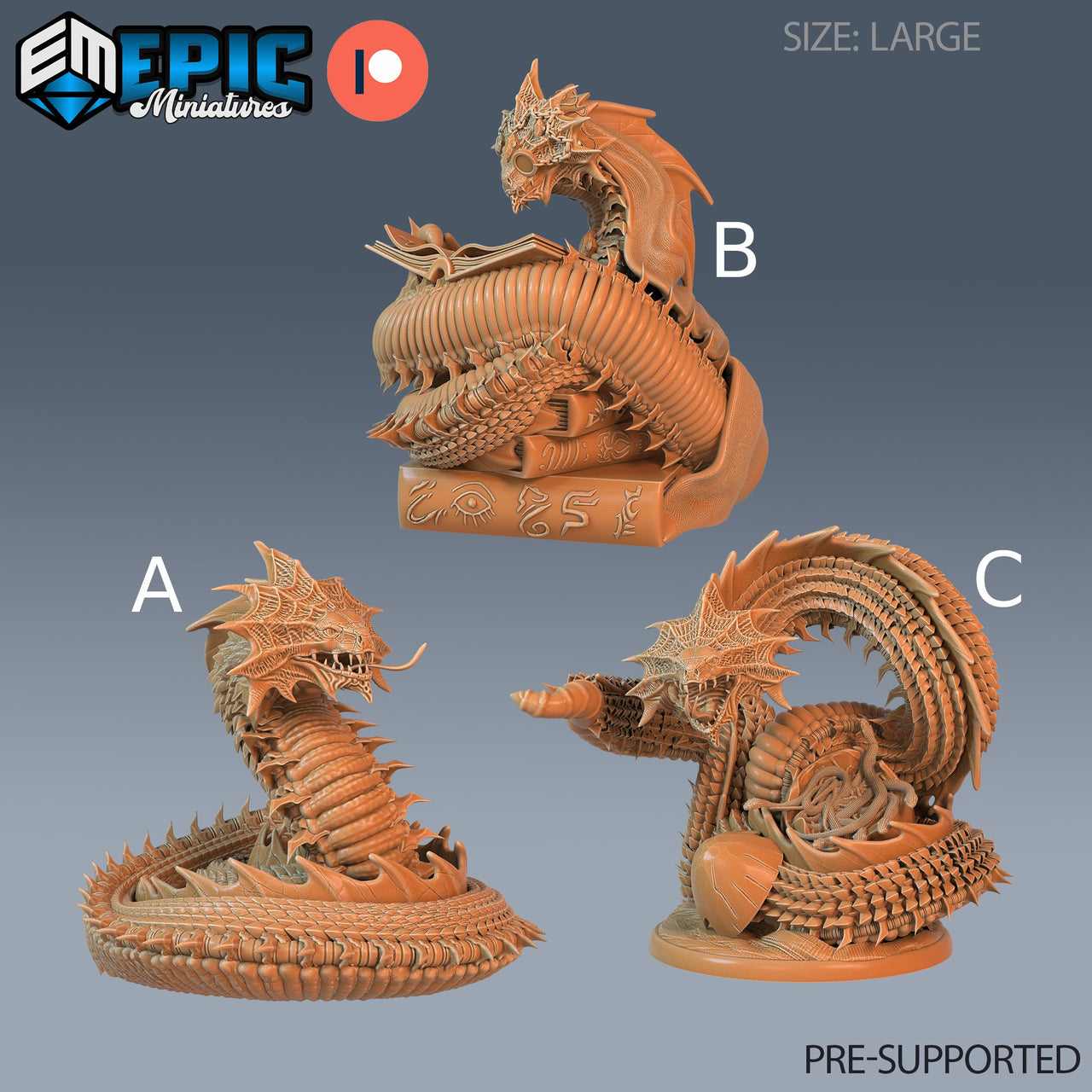 Giant Summoned Snake - Epic Miniatures | Eternal Fungus | 28mm | 32mm | Scholar | Serpent | Eggs