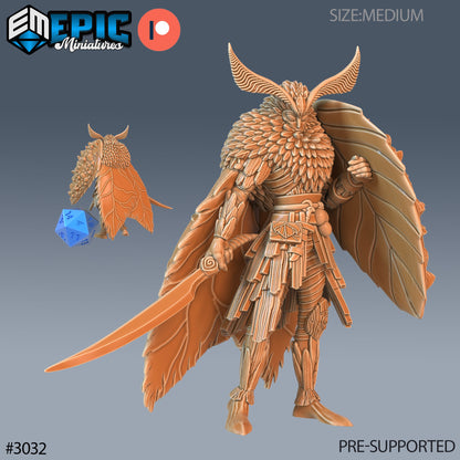 Moth Warrior- Epic Miniatures | Pathfinder | 28mm | 32mm |  Mothfolk | Soldier | Fighter
