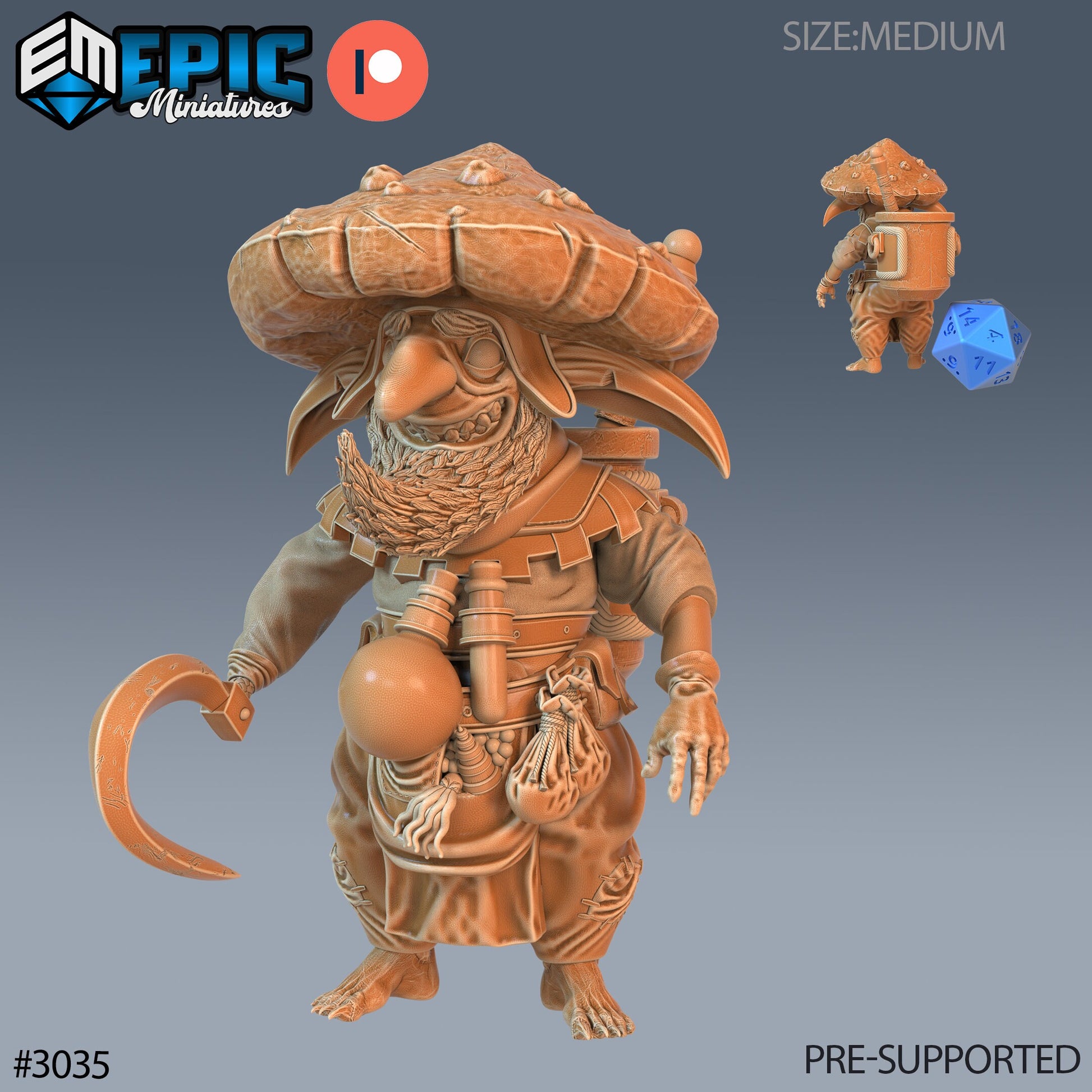Mushroom Goblin - Epic Miniatures | Pathfinder | 28mm | 32mm | Assassin | Merchant | Alechemist