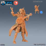 Bard Player Character- Epic Miniatures | 28mm | 32mm | Rogue | Bandit | Lute | Crossbow