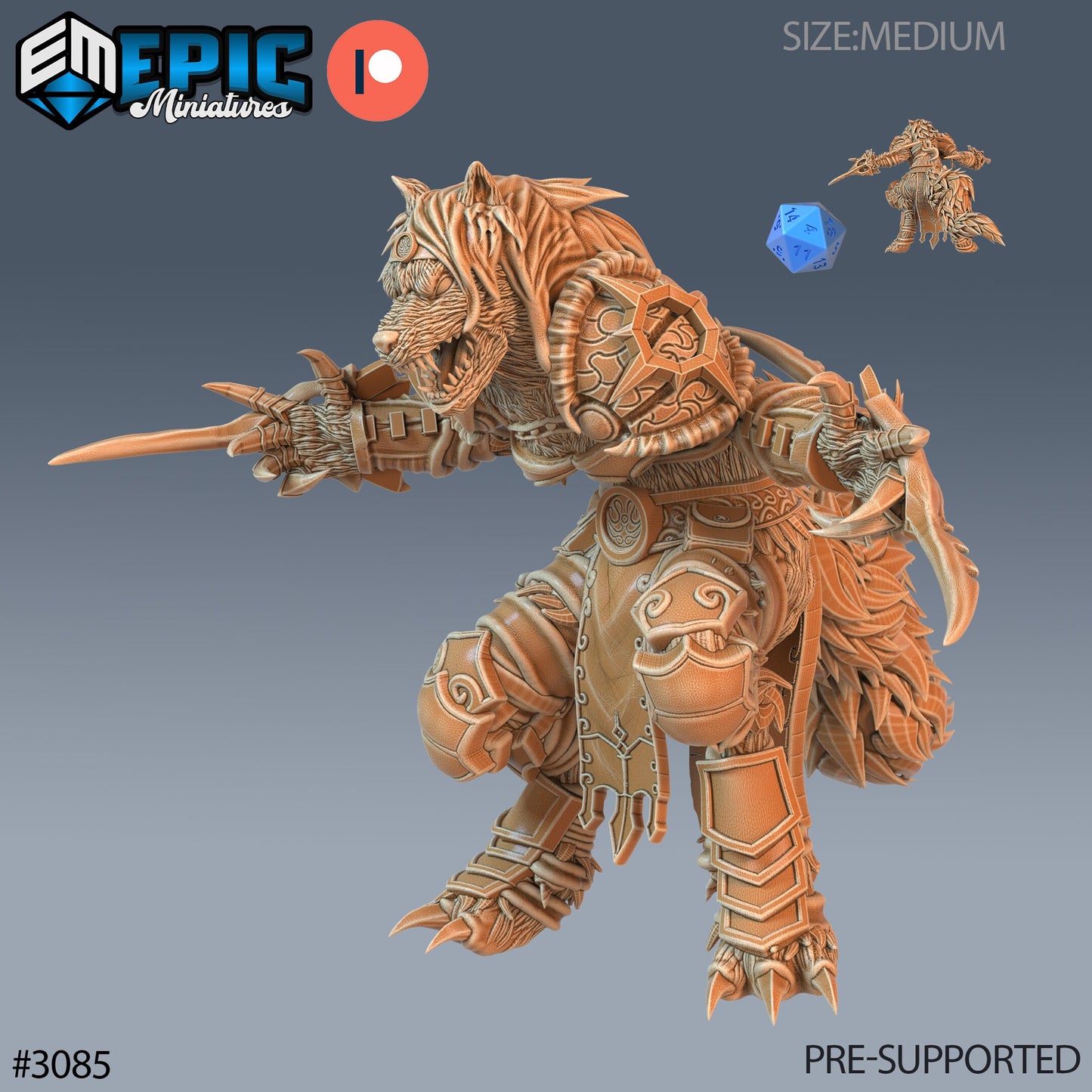 Werewolf Adventurer Female- Epic Miniatures | 28mm | 32mm | Assassin | Barbarian | Fighter | Mercenary
