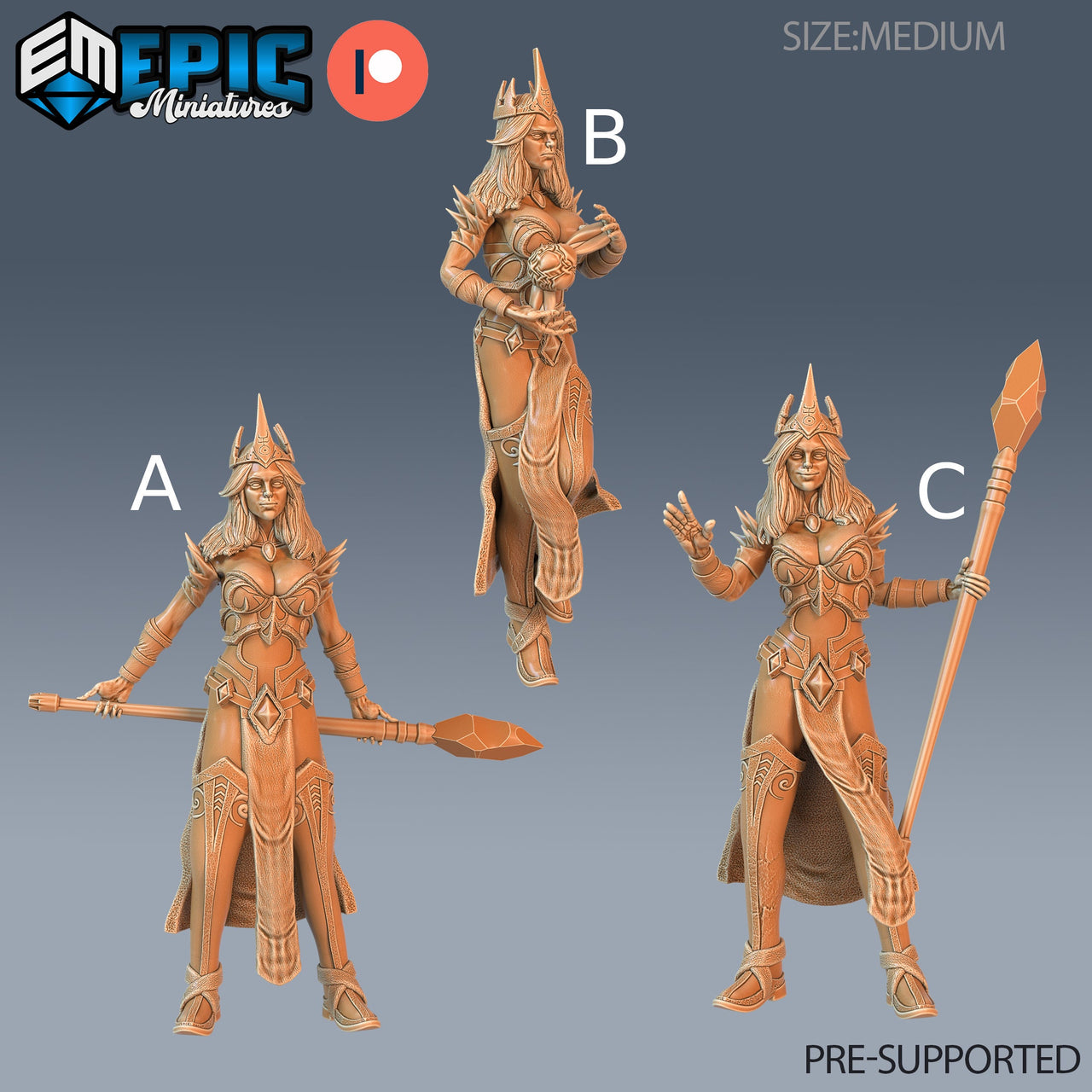Wizard Female Player Character - Epic Miniatures | 28mm | 32mm | Sorcerer | Mage