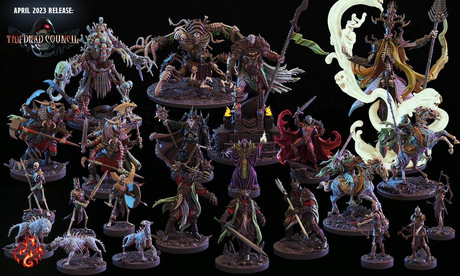 Iwrevras, the Bone Lord- Crippled God Foundry - The Dread Council | 32mm | Lich General | Vampire | Zombie | Ghoul | Giant