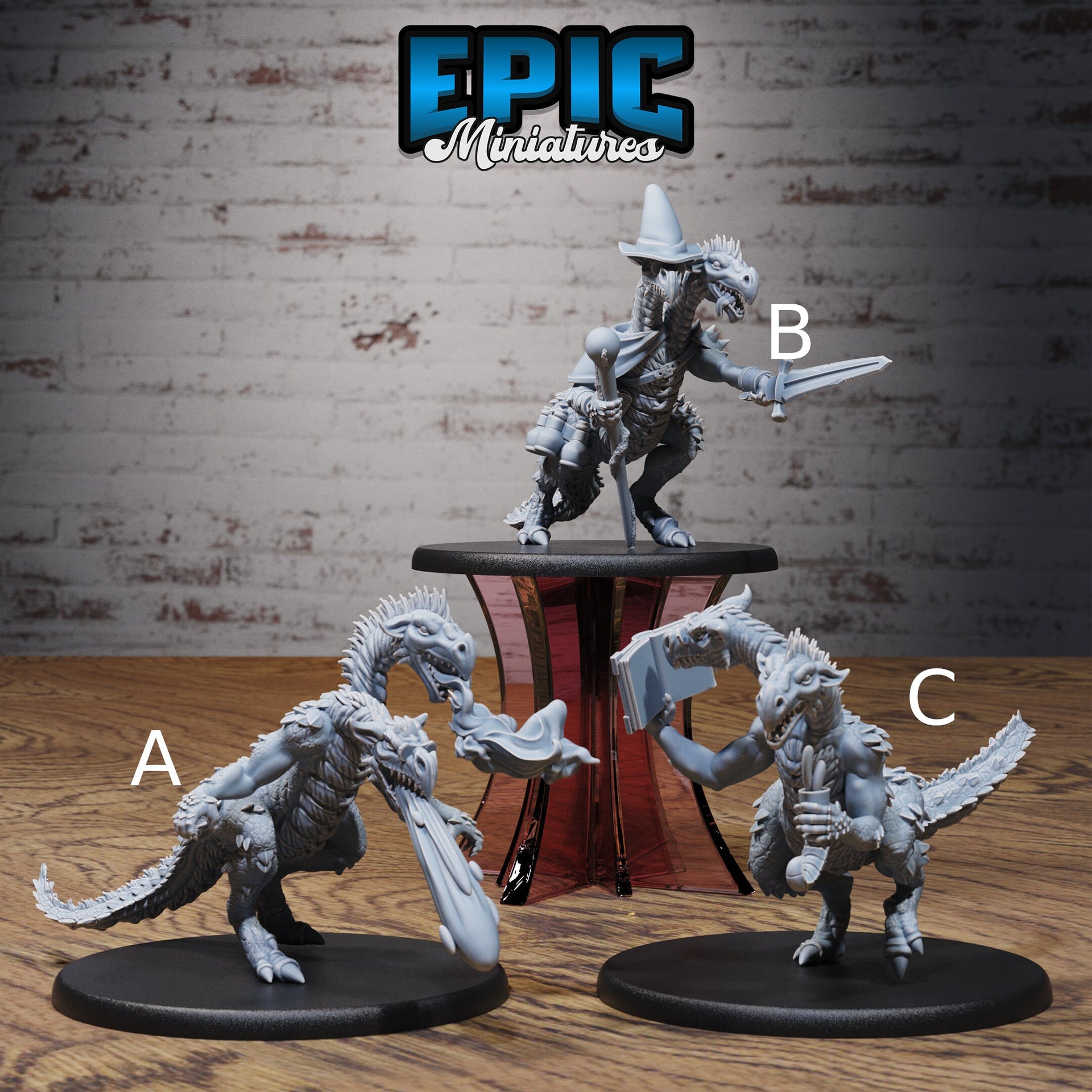 Two Headed Dragon Adventurer - Epic Miniatures | 28mm | 32mm | PC | Wizard | Sorcerer | Spell Sword