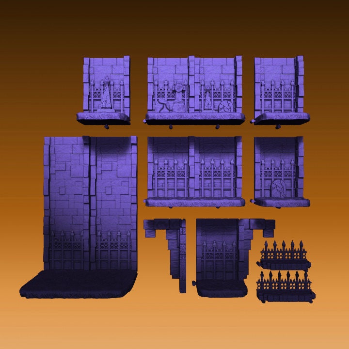 Ghoulish Graveyard Classic, Modular Miniature Display - Wallhalla | Ready To Paint | Roleplaying Games | 28mm | 32mm | Dungeon | Custom