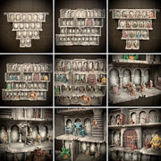 Ghoulish Graveyard Classic, Modular Miniature Display - Wallhalla | Ready To Paint | Roleplaying Games | 28mm | 32mm | Dungeon | Custom