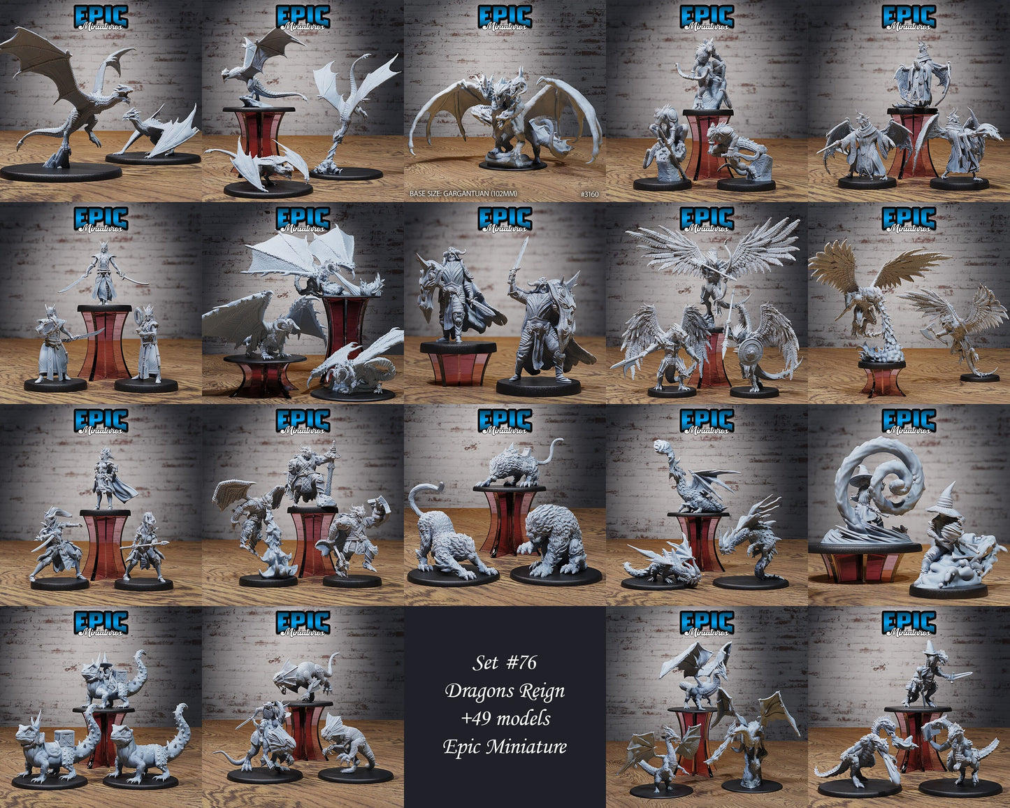 Winged Half Dragon - Epic Miniatures | 28mm | 32mm | Feather Wings | Dragon Wings