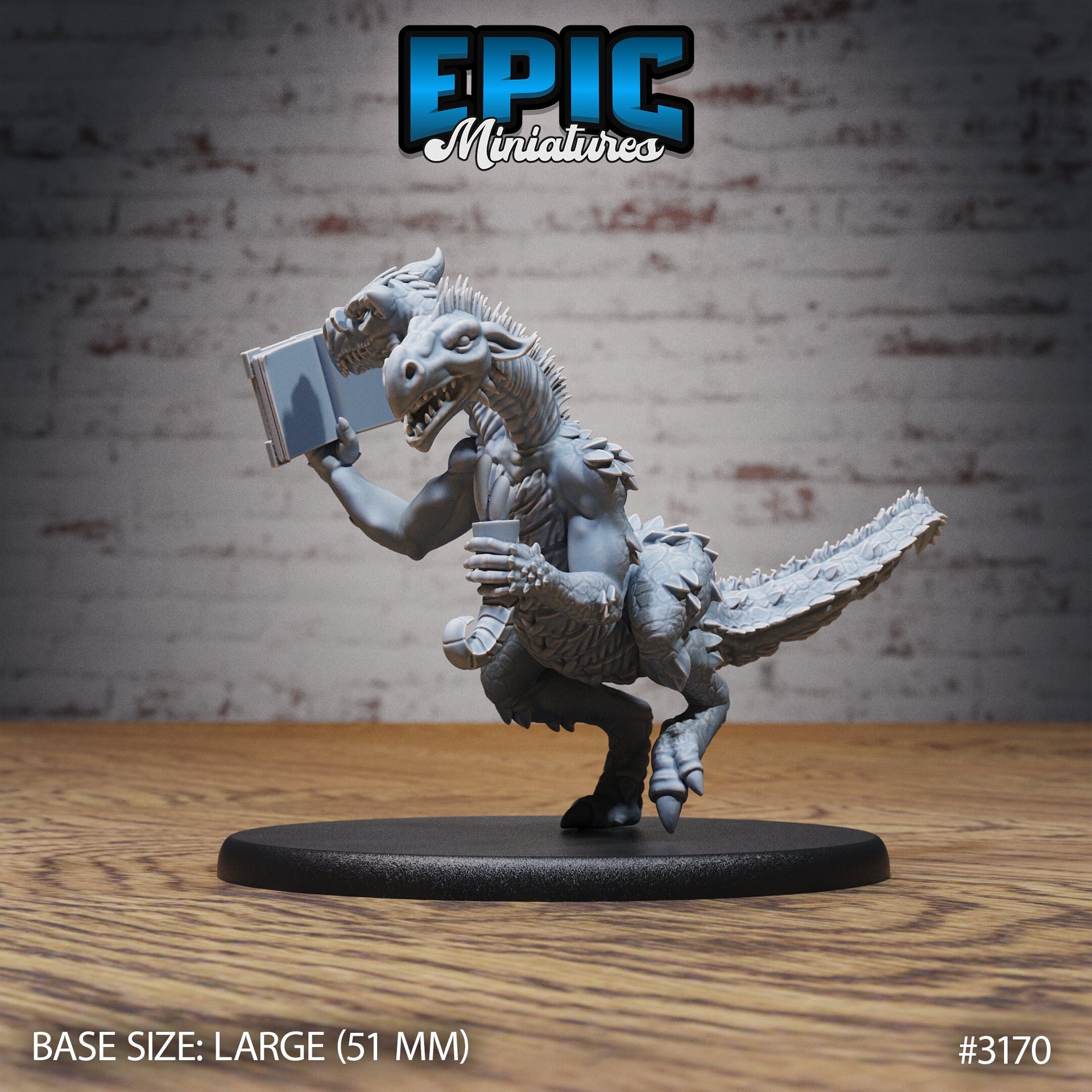 Two Headed Dragon Adventurer - Epic Miniatures | 28mm | 32mm | PC | Wizard | Sorcerer | Spell Sword