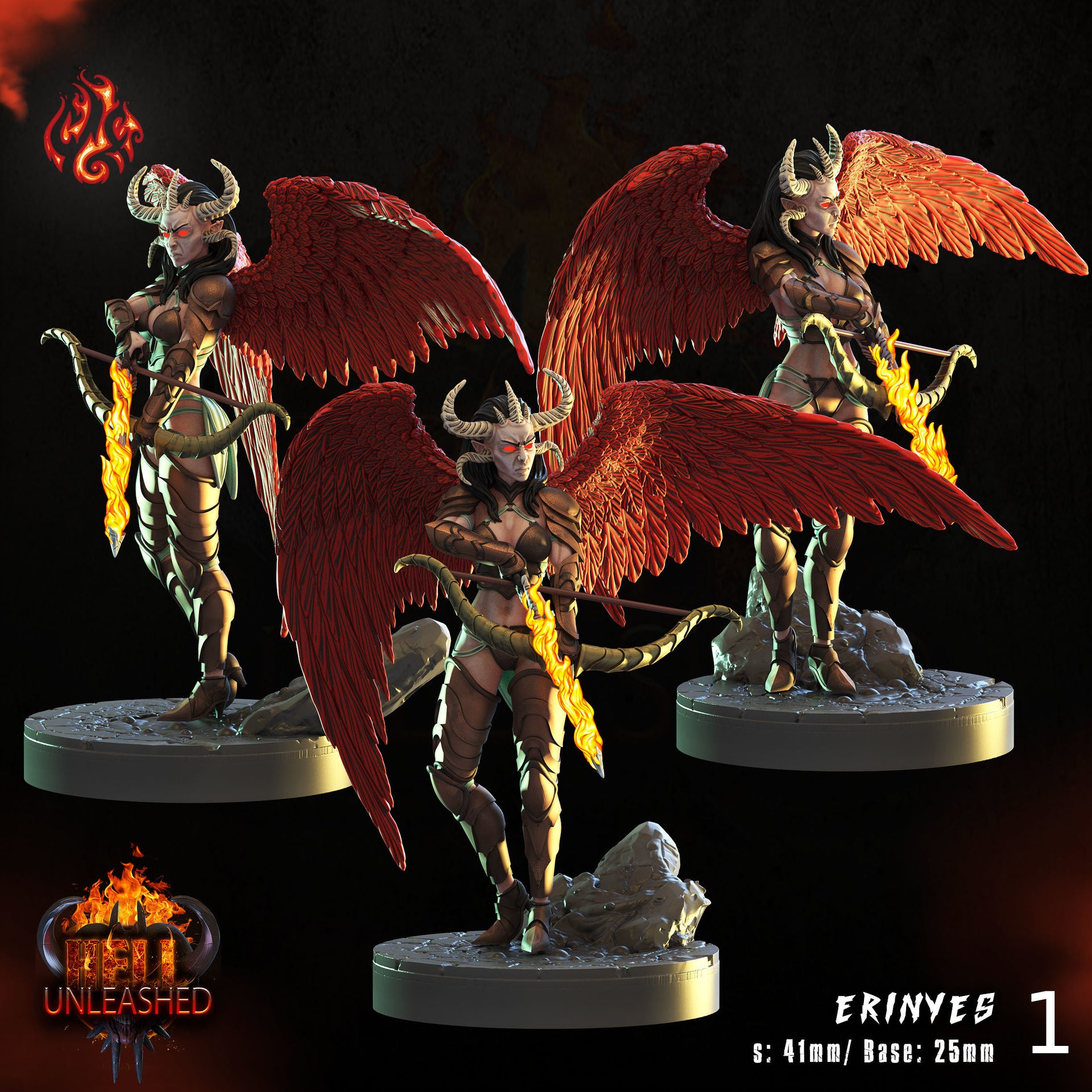 Erinyes - Crippled God Foundry | Hell Unleashed  | 32mm | Demon | Chaos | Furies | Succubus