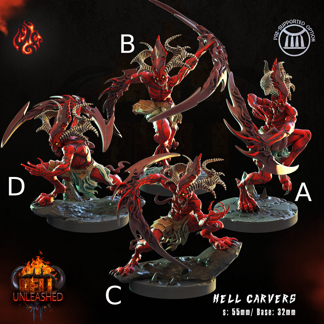 Hell Carvers - Crippled God Foundry | Hell Unleashed  | 32mm | Demon | Chaos | Blood | Berserker