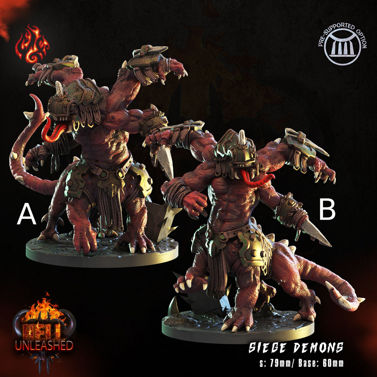 Siege Demons - Crippled God Foundry | Hell Unleashed  | 32mm | Demon | Chaos | Blood | Mutant | Abomination