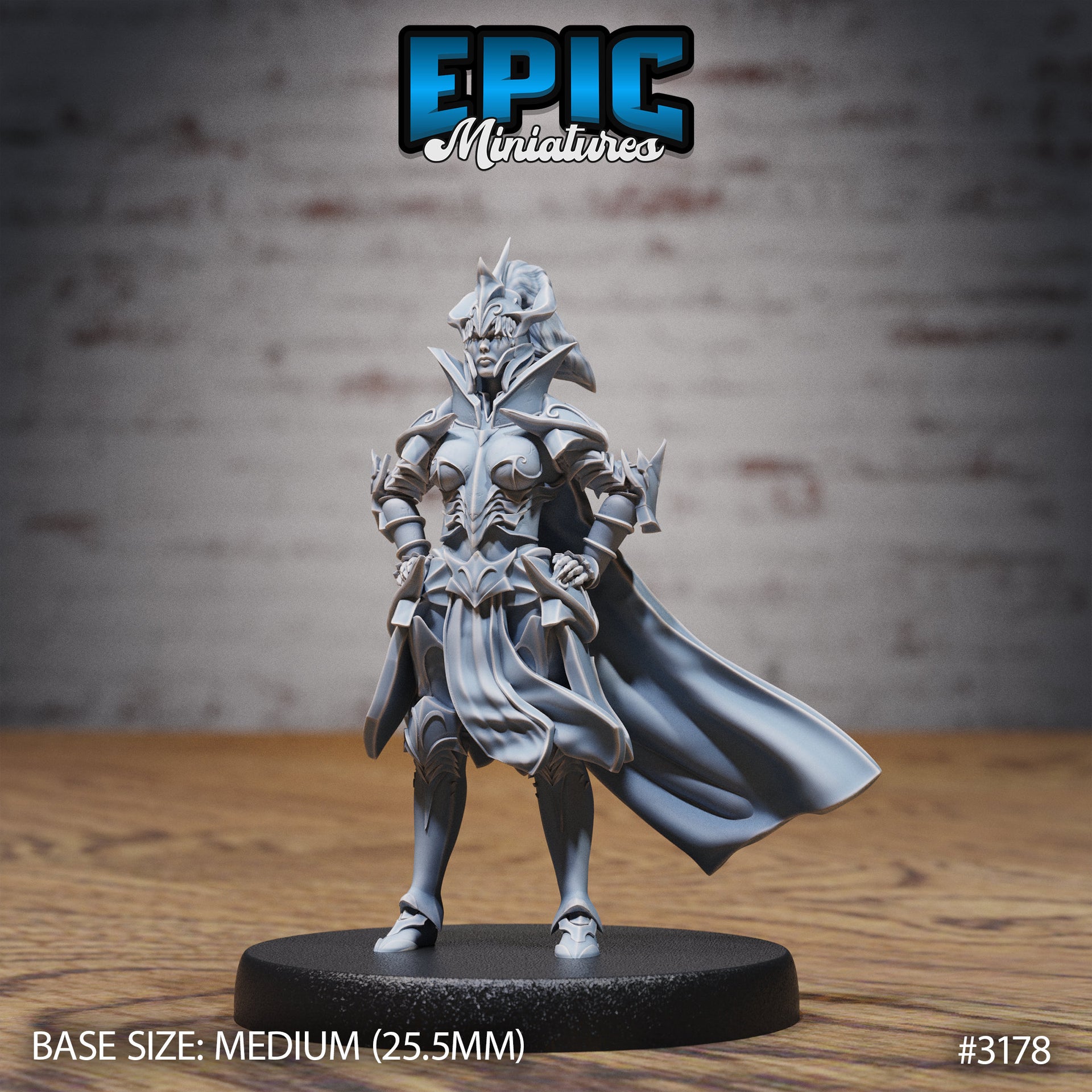 Hunters Guild Female Knight - Epic Miniatures | 28mm | 32mm | PC | Fighter | Soldier | Assassin | General