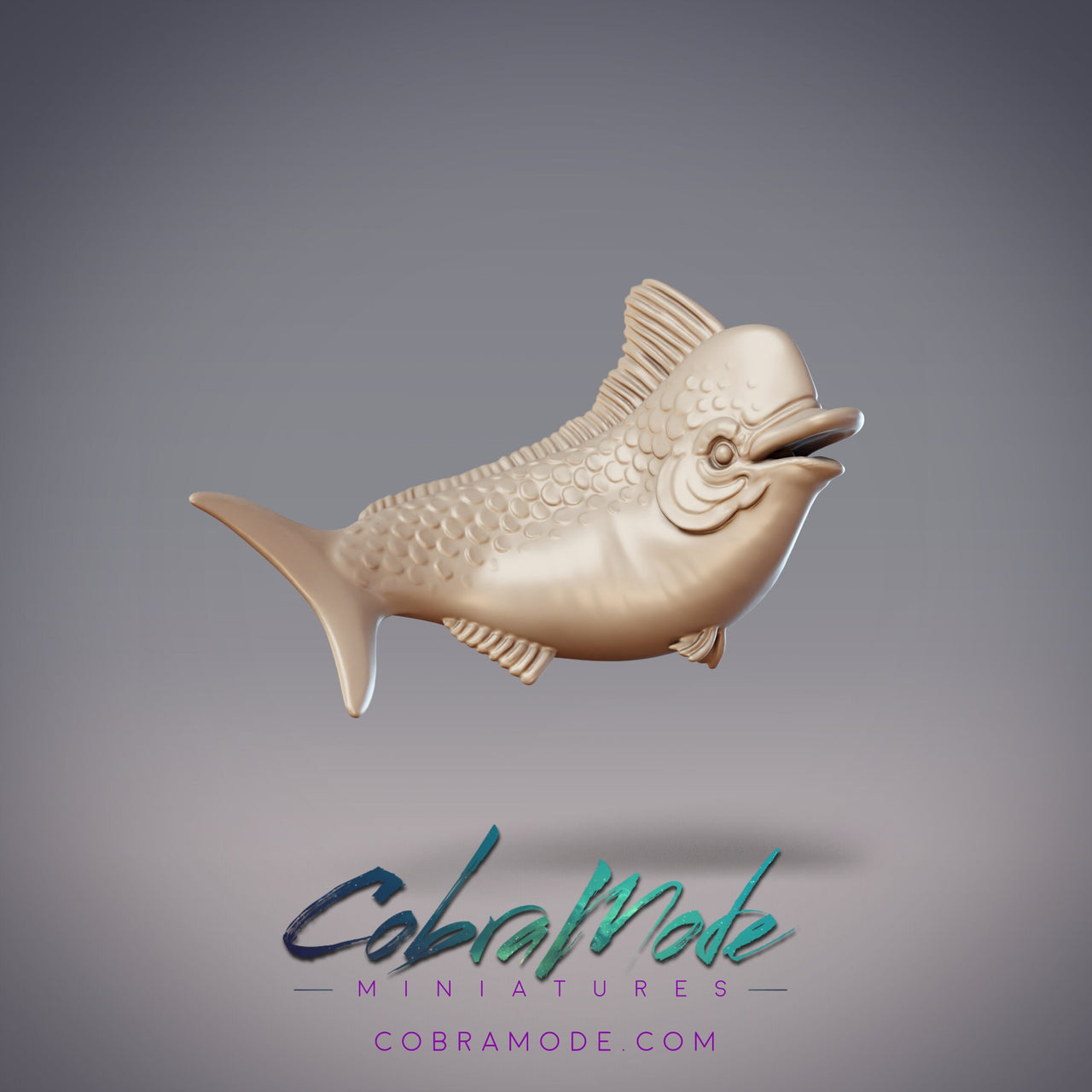 Potbelly Mahuna, Dolphin Fish - CobraMode | Miniature | Wargaming | Roleplaying Games | 32mm | 54mm | Carp | Trout