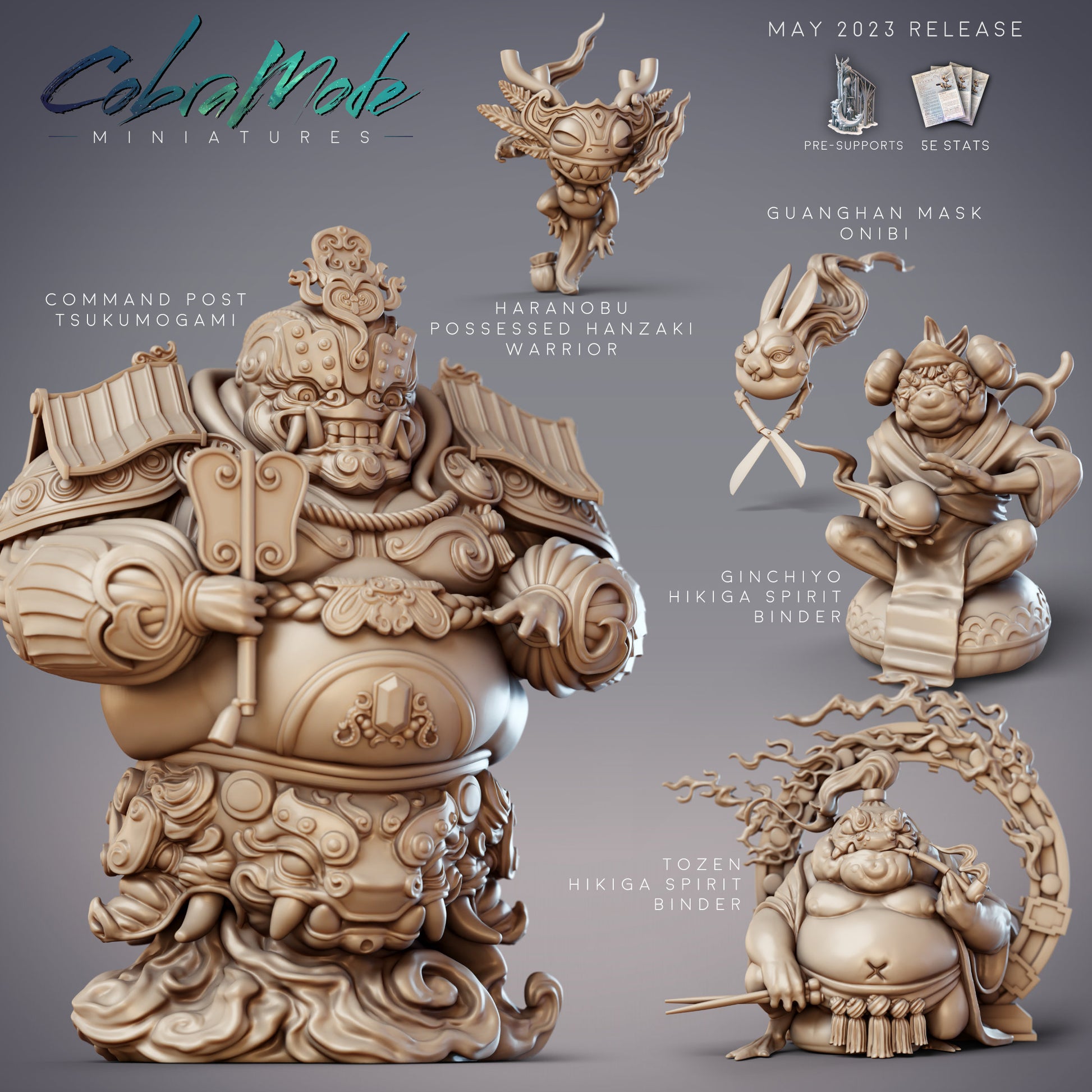 Possessed Hanzaki Warrior Haranobu, Axolotl Berserker - CobraMode | Miniature | Wargaming | Roleplaying Games | 32mm | 54mm