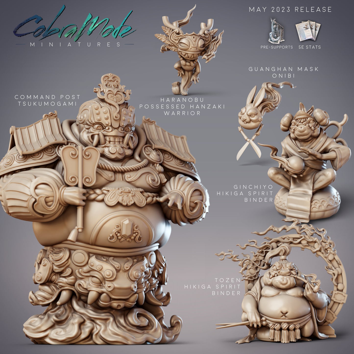 Hikiga Spirit Binder Tozen, Toad Gang Boss - CobraMode | Miniature | Wargaming | Roleplaying Games | 32mm | 54mm | Shaman | Frog | Giant